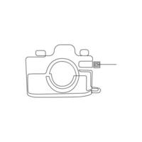 Digital camera continuous single linear style simple art drawing vector pro