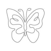 Butterfly in One continuous line drawing art and editable vector stroke illustration and minimalist