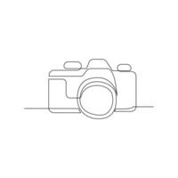 Digital camera continuous single linear style simple art drawing vector pro