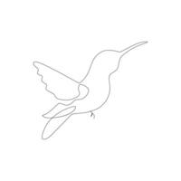 Vector in one continuous line drawing of humming bird best use for logo, poster, banner and background.