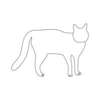 Vector cat pet animal continuous one line drawing isolated on white background illustration and minimalist