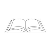 Vector in one continuous line drawing of book concept of education, library logo illustration