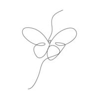 Butterfly in One continuous line drawing art and editable vector stroke illustration and minimalist