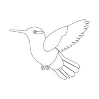 Vector in one continuous line drawing of humming bird best use for logo, poster, banner and background.