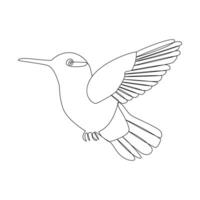 Vector in one continuous line drawing of humming bird best use for logo, poster, banner and background.