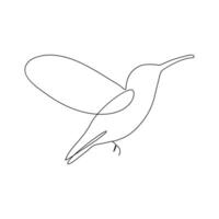 Vector in one continuous line drawing of humming bird best use for logo, poster, banner and background.