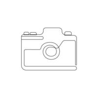 Digital camera continuous single linear style simple art drawing vector pro