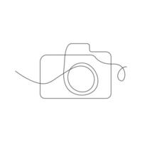 Digital camera continuous single linear style simple art drawing vector pro