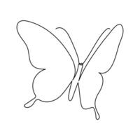 Butterfly in One continuous line drawing art and editable vector stroke illustration and minimalist