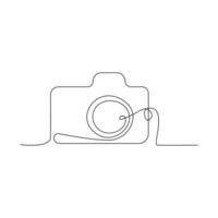 Digital camera continuous single linear style simple art drawing vector pro