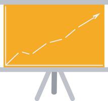 Illustration of a presentation board with an arrow going up and a graph vector