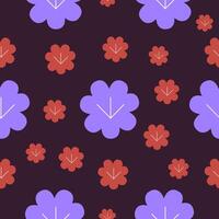 Dark Sad Lotus Flower Pattern vector