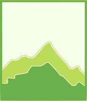 Icon of Green Mountains in Flat Design, Symbolizing Nature. vector