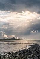 View of the Dow chemical plant from the harbour of Terneuzen. photo