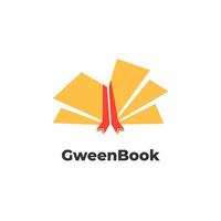 Gweenbook - Features a Book and Knowledge Logo Design Template in Vector Format.