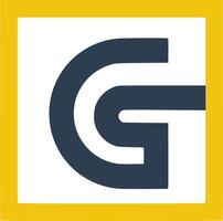 Linked Letter G Logo Design With a Squared Frame Vector Template.