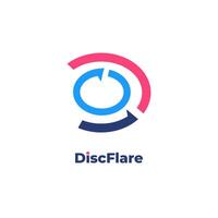 Discflare - Utilizes an Oval Disc and the Initial Letter O Logo Template Design Vector, Embodying a Business Abstract Geometric Icon. vector