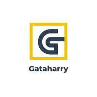 Gataharry - Showcases a G Letter Logo Design Vector Template, Characterized by an Abstract Letter G Linked Logo With a Squared Frame.