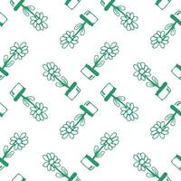 Green Spinning Flower Pot Pattern vector