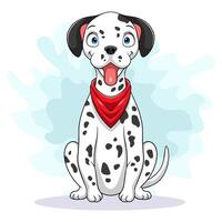 Cartoon cute dog on white background vector