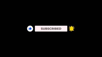 Subscribe, Reminder and Like Button animation with mouse cursor with alpha channel video