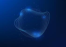 Abstract technology background, Dot Connected to the digital network Circular wave Particle that represents innovation communication, big data, future data brochures, flyers, magazine, banner, Vector