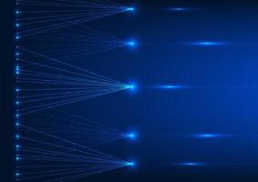 Big data technology The diverging and connecting lines represent the collection of digital data transmitted over the Internet. Innovation data future, internet network connection, Vector