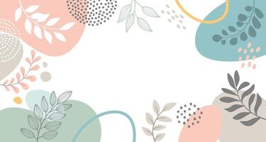 Design banner frame flower Spring background with beautiful. flower background for design. Colorful background with tropical plants. vector