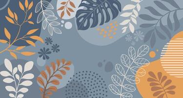 diseño banner marco flor primavera fondo con hermosa. fondo de flores para el diseño. fondo colorido con plantas tropicales. vector