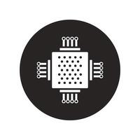Microchip icon vector