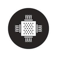 Microchip icon vector