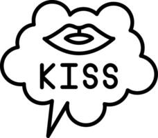 icono de vector de beso