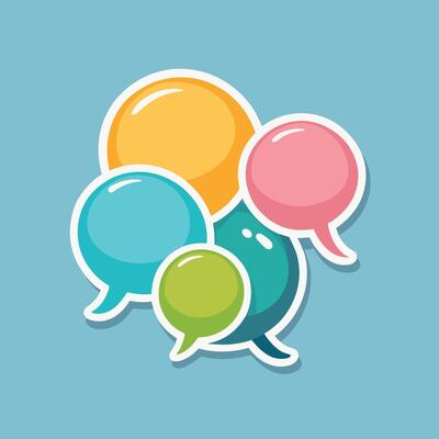 Cute speech bubble cartoon illustration