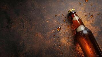 AI generated Beer advertisment background with copy space photo