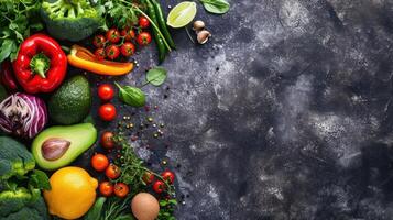 AI generated beautuful vegan background with copy space photo