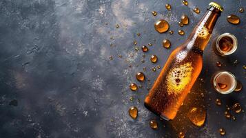 AI generated Beer advertisment background with copy space photo