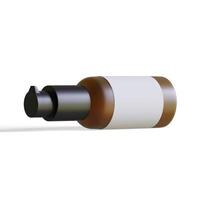 cosmético botella marrón color realista textura blanco blanco etiqueta 3d ilustración en blanco antecedentes foto