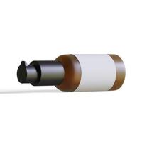 Cosmetic bottle brown color realistic texture white blank label 3D Illustration on white background photo