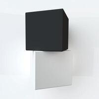 marrón, blanco, negro caja 3d representación imagen para producto Bosquejo presentaciones foto