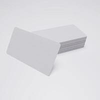 Blank business cards on White background. Mockup photo