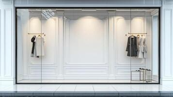 AI generated Fashion store advertisment background with copy space photo