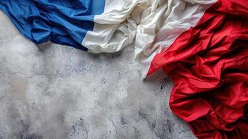 AI generated France Day advertisment background with copy space photo