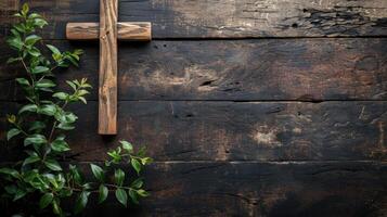 AI generated Good friday advertisment background with copy space photo