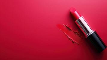 AI generated Lipstick advertisment background with copy space photo