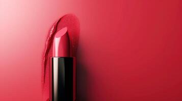 AI generated Lipstick advertisment background with copy space photo