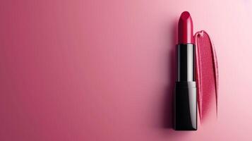 AI generated Lipstick advertisment background with copy space photo