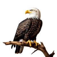 AI generated Bald eagle sitting on transparent background png