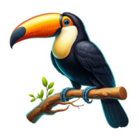 ai genererad toucan på transparent bakgrund png