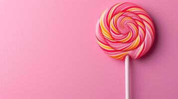 AI generated lolly pop advertisment background with copy space photo