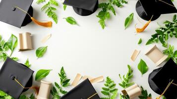 AI generated Graduation advertisment background with copy space photo